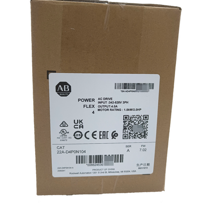 Newest Sealed Allen-Bradley 22A-D4P0N104 SER A POWERFLEX 4 Catalog AC Drive ! AB