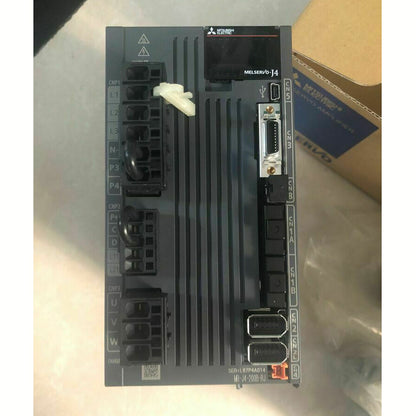 Mitsubishi MR-J4-200B-RJ Servo Drive, industrial automation part with connectors and labels.