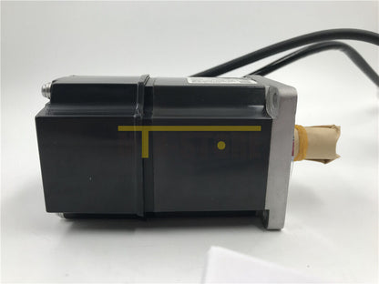 Mitsubishi HC-MFS23 AC Servo Motor, black industrial motor with cable and label details, servo drives for automation.