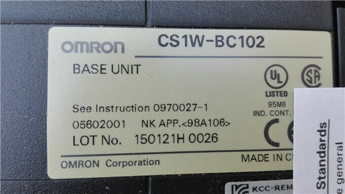 Omron CS1W-BC102 PLC Module Label: Base Unit, Industrial Automation Part