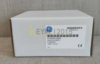 GE IC200ALG264 Analog Input Module in a box, white, featuring product information.