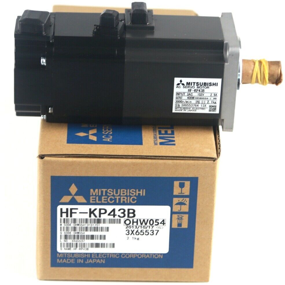 Mitsubishi HF-KP43B AC Servo Motor on Box - Industrial Automation Part