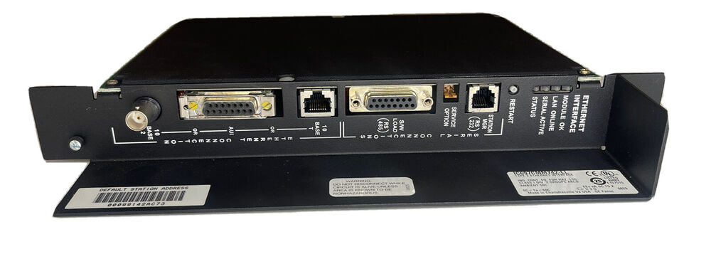 FANUC IC697CMM742-LL Ethernet Interface Module, industrial automation part with various ports and labels.