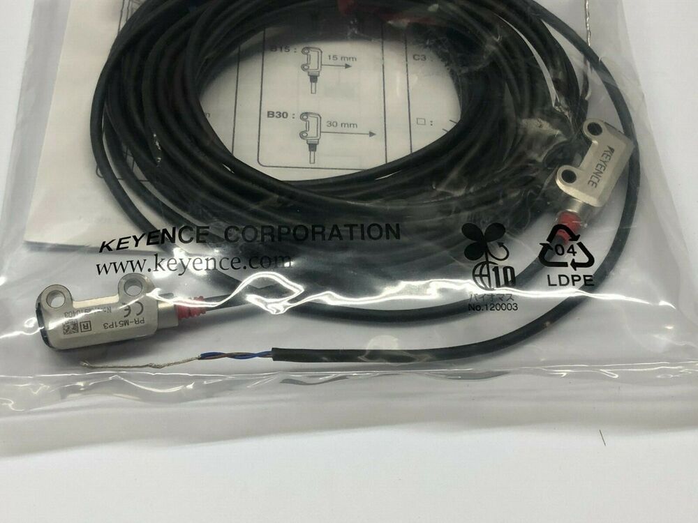 New Keyence PR-M51P3 Photoelectric Through Beam Sensor Heads Transmissive Cable