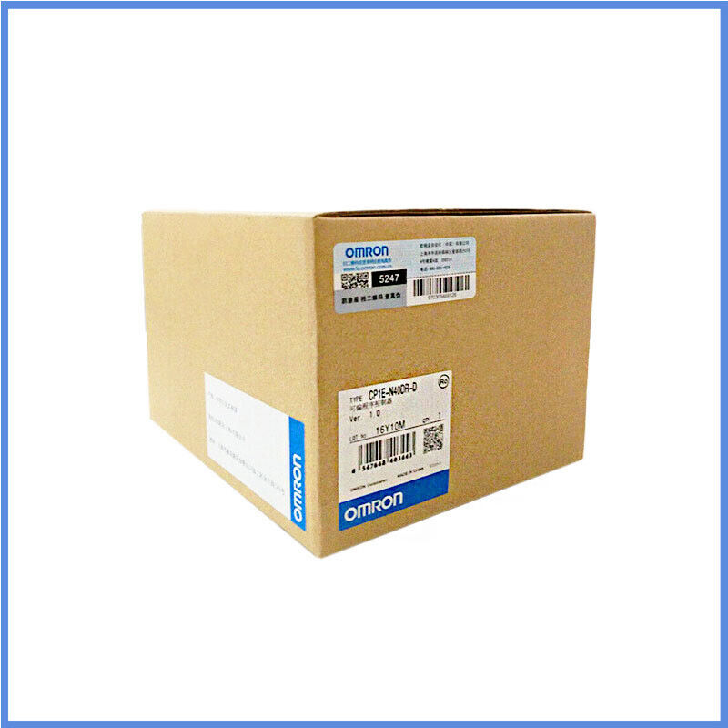 Omron CP1E-N40DR-D PLC Module in box, new condition, fast shipping. Industrial automation parts from Radwell.