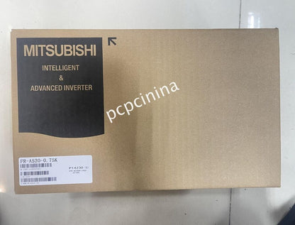 Mitsubishi FR-A520-0.75K Inverter box, product specifications for industrial automation.