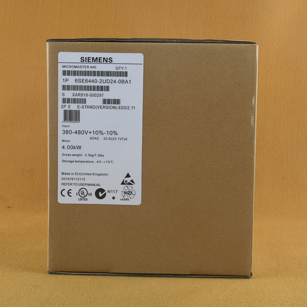 Siemens MICROMASTER 440 frequency inverter packaging box, 6SE6440-2UD24-0BA1, 4.0 kW, industrial automation part