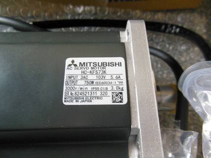 Mitsubishi HC-KFS73K AC Servo Motor, 750W industrial automation part, Made in Japan