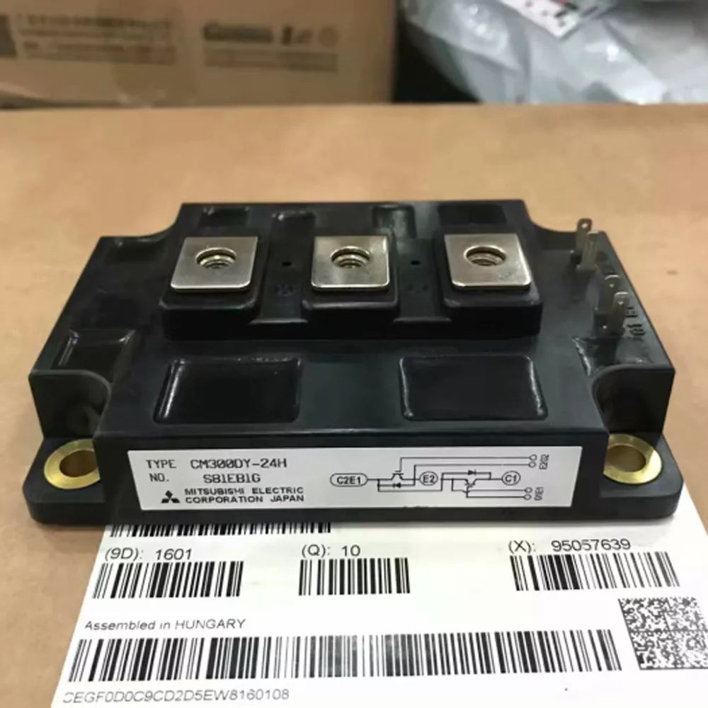 Mitsubishi CM300DY-24H inverter module, black plastic with metal components, new in box