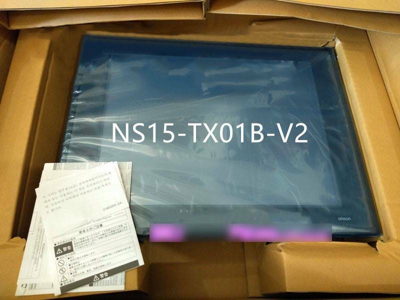 New Omron NS15-TX01B-V2 HMI Operator Panel in box, showing product details and specifications, fast shipping.