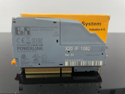 B&R X20 IF 1082 Interface Module, gray and yellow, Industry 4.0 automation, Made in Austria, POWERLINK