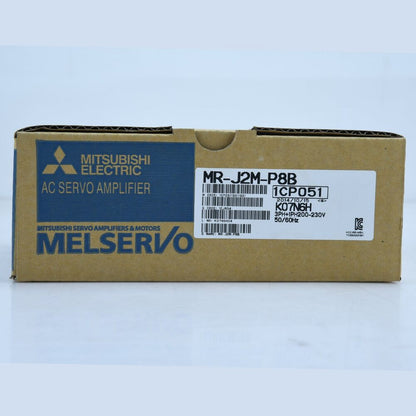 Mitsubishi MR-J2M-P8B AC Servo Amplifier in box. Industrial automation PLC component. New and unused.