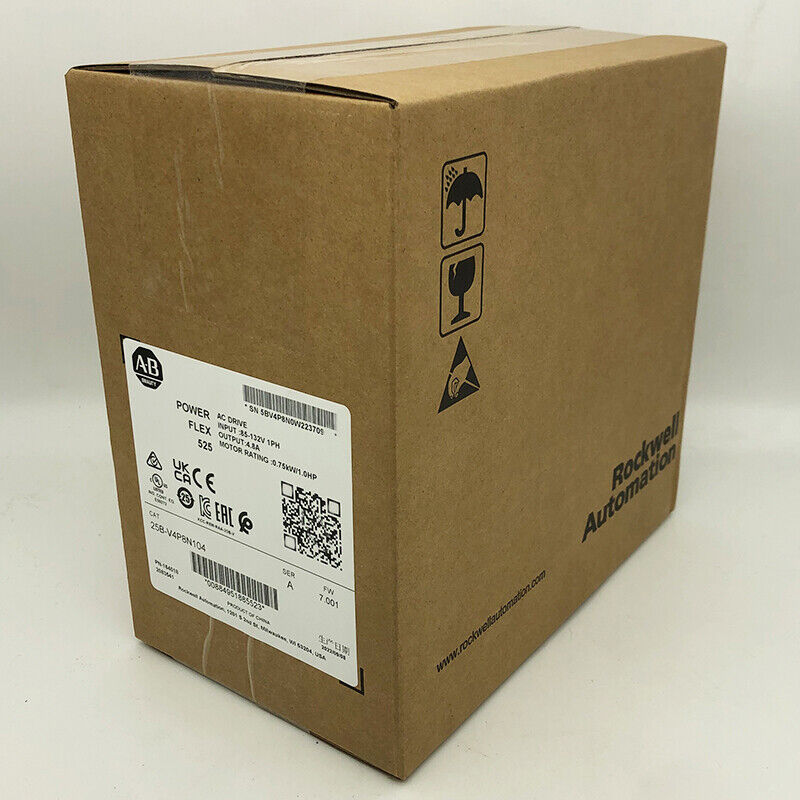 25B-V4P8N104 PowerFlex 525 0.75kW (1Hp) AC Drive 25BV4P8N104 New AB Original