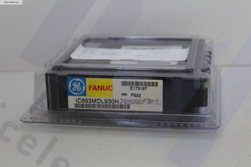 FANUC IC693MDL930H PLC module in packaging, featuring product label with E173187