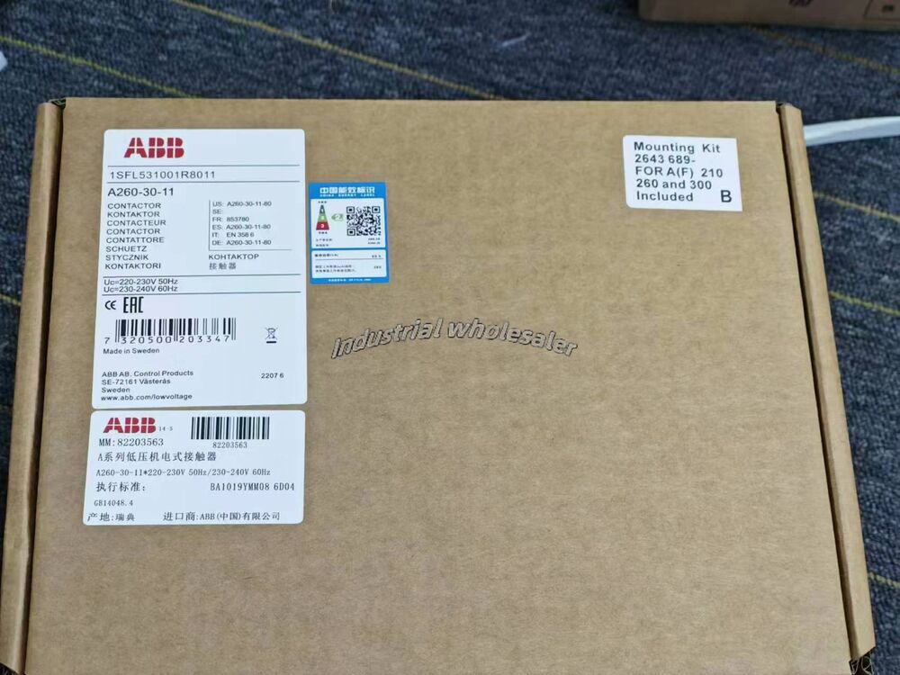 ABB A260-30-11 Contactor in Box, industrial automation part, 220-230V 50Hz/230-240V 60Hz, Made in Sweden