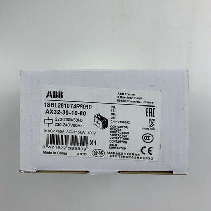 ABB AX32-30-10-80 Contactor in box, AC 220V, industrial automation PLC component