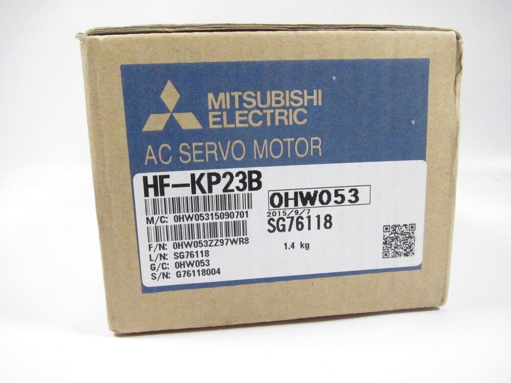 Mitsubishi HF-KP23B AC Servo Motor in original packaging, new in box, SG76118, industrial automation part.