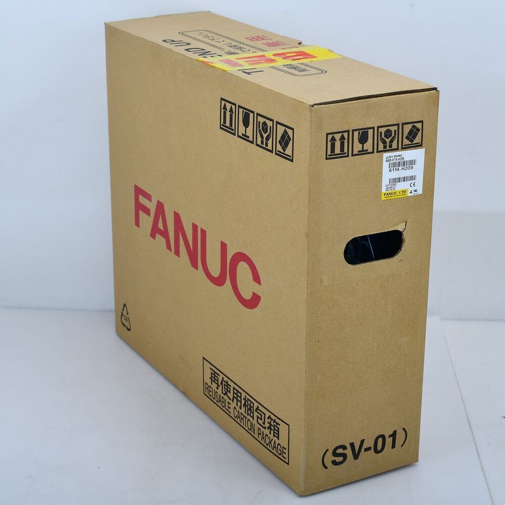 FANUC Servo Driver A06B-6114-H209 in packaging, Reusable Carton Package, expedited shipping available
