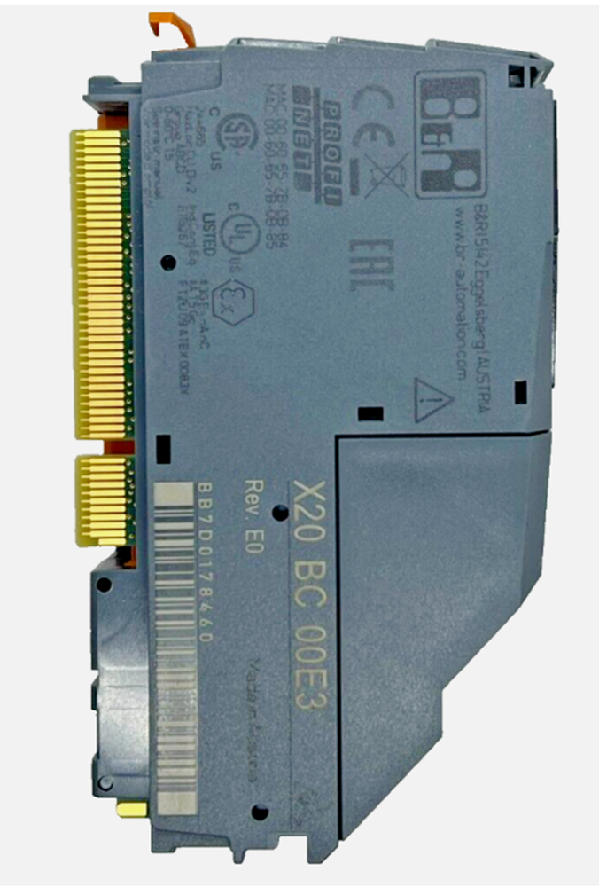 B&R X20 BC 00E3 PLC Controller Module, gray industrial automation component