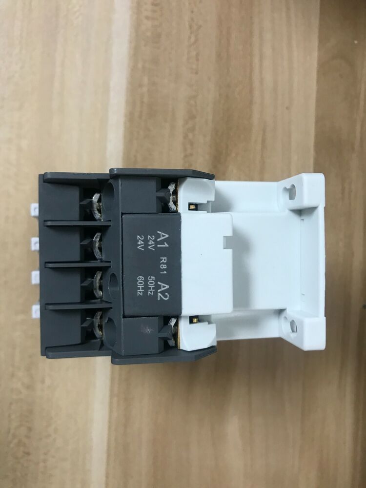 ABB N22E 24V Contactor Relay. Gray and white plastic housing, industrial automation component.