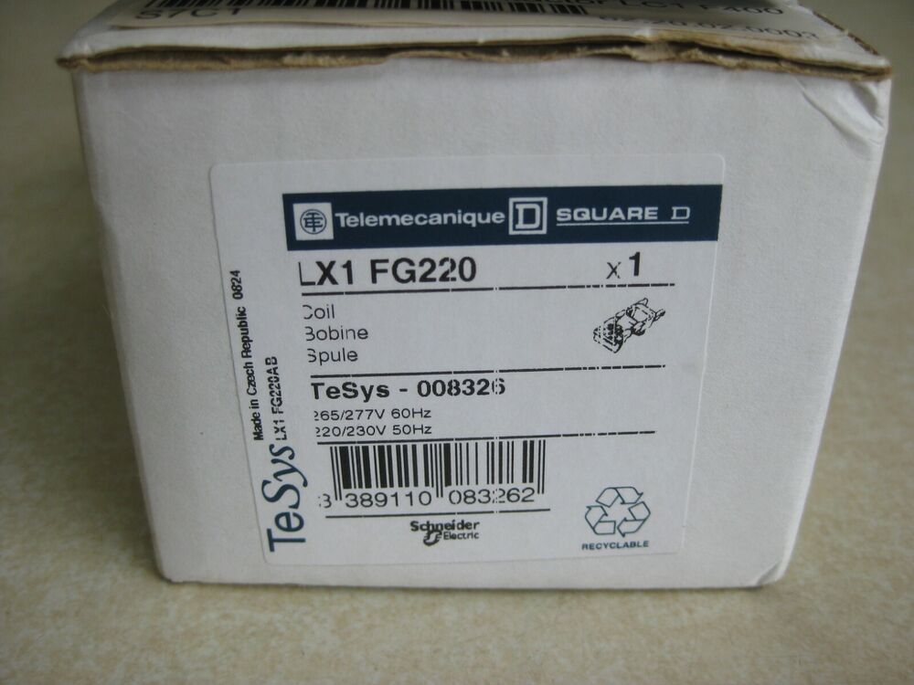 Schneider Electric Square D LX1 FG220 Contactor Coil, 265/277V 60Hz, industrial automation part