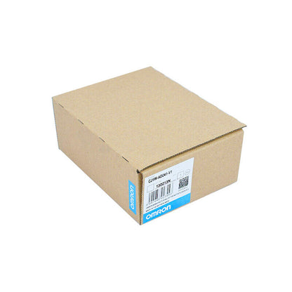Omron CJ1W-AD041-V1 Analog Input Unit box, product packaging, featuring brand and product details.