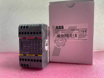 ABB RT6 24VAC safety relay, industrial automation component 2TLA010026R0200 in box, PLC component.