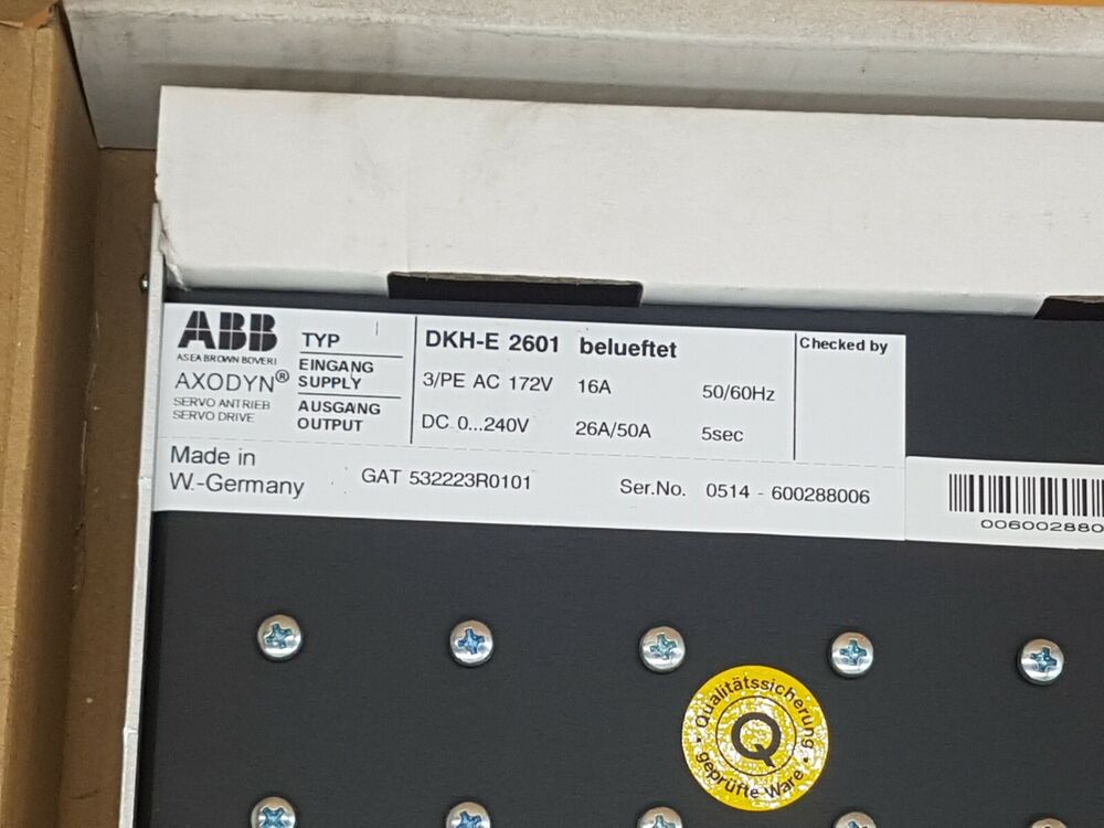 PLC | ABB | AXODYN DKH-E 2601 SERVO DRIVE DKH-E2601