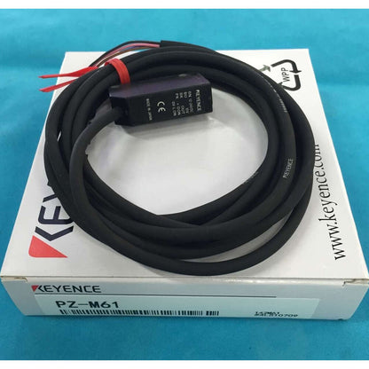 Keyence PZ-M61 Photoelectric Sensor with black cable, industrial automation equipment