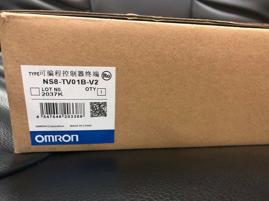 OMRON NS8-TV01B-V2 Touch Screen Panel packaging, new in box, brown cardboard box with product label