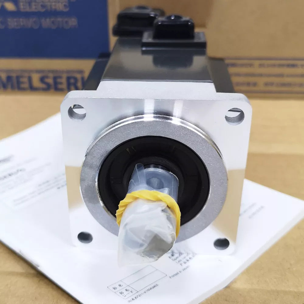 Mitsubishi HG-KR43JK AC Servo Motor, industrial automation equipment, silver and black design, MELSERVO