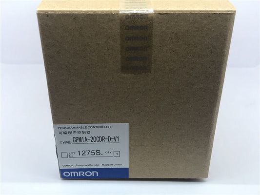 Omron CPM1A-20CDR-D-V1 PLC in box. Programmable controller, new in box, featuring the CPM1A20CDRDV1 model.