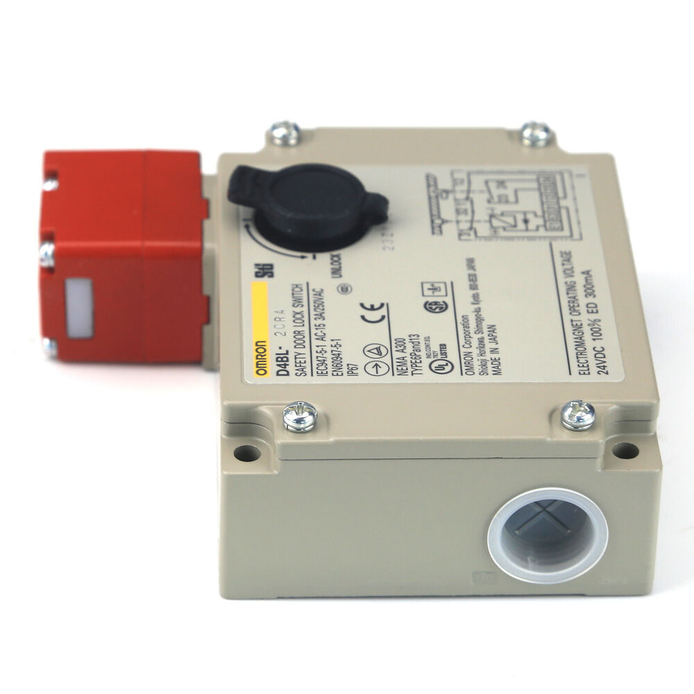OMRON D4BL-2CRA Guard Lock Safety-Door Switch. Features product details and labels.