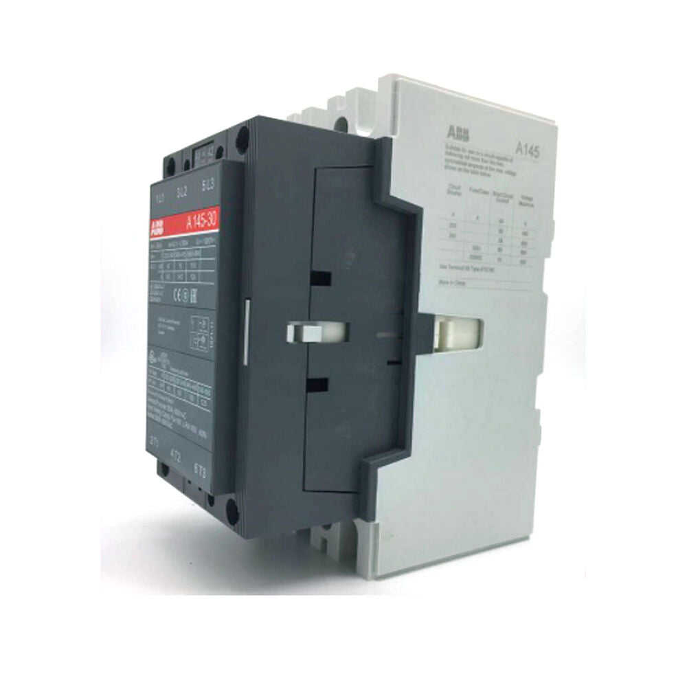 ABB A145-30 Contactor Module, industrial automation component with product label details.
