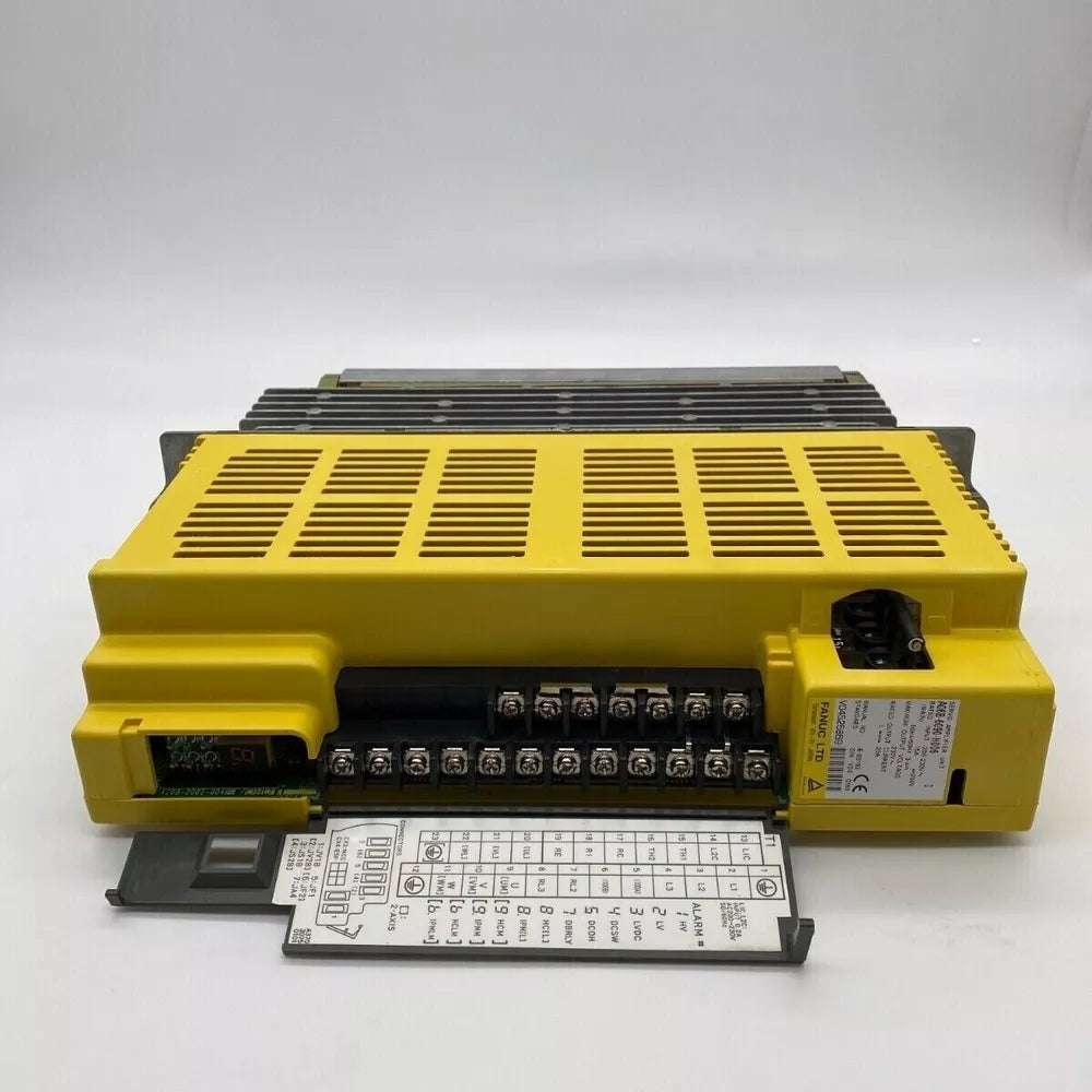 FANUC A06B-6090-H006 Servo Drive, yellow industrial automation part, detailed labels.
