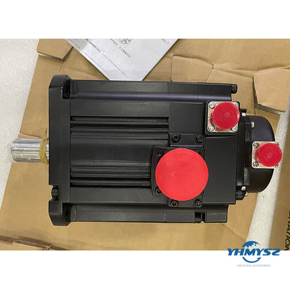 Mitsubishi HF154BS-A48 Servo Motor, black body with red caps, industrial automation equipment, YHMYS2