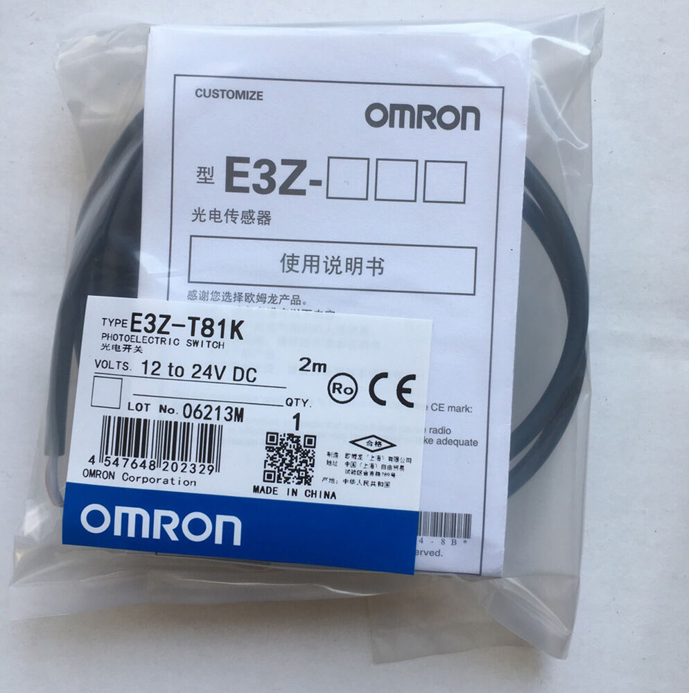 Omron E3Z-T81K Photoelectric Switch in packaging. 12 to 24V DC. New industrial sensor.