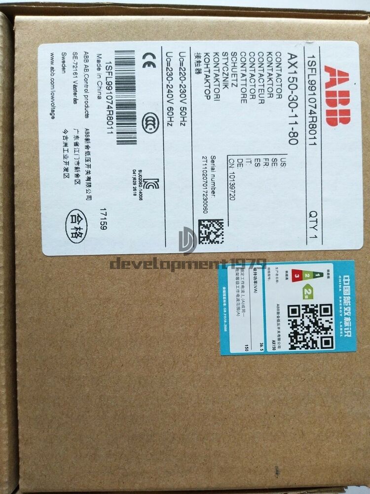 ABB AX150-30-11-80 Contactor 220-230V, new industrial automation part