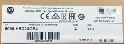 Allen-Bradley 5069-HSC2XOB4 Compact I/O High Speed Counter Module, Product of Singapore, PLC Module