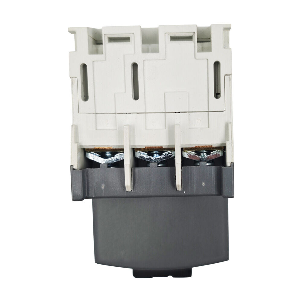 ABB MS132-0.4 manual motor starter, top view, gray and white plastic casing, circuit breaker terminals
