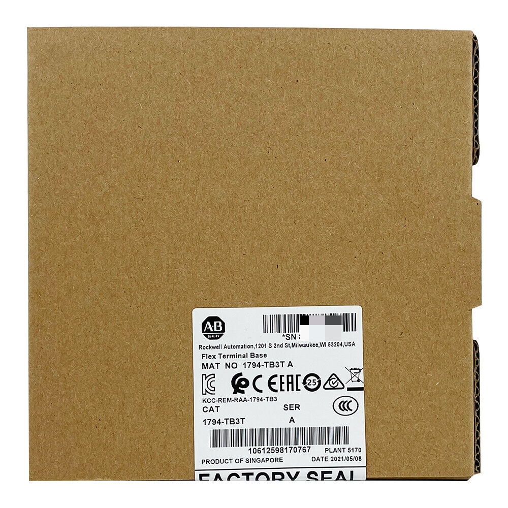 Allen-Bradley 1794-TB3T FLEX I/O Terminal Base box, product of Singapore. Factory sealed.
