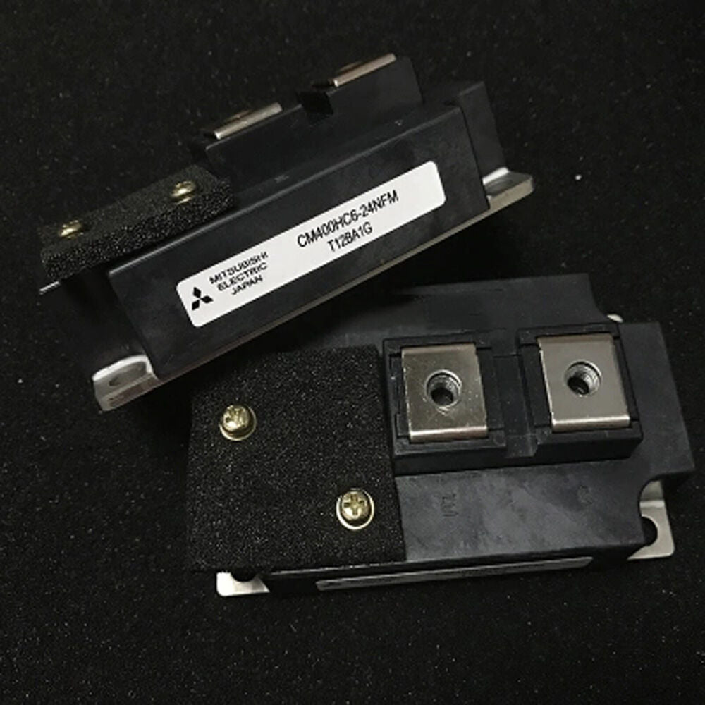 Mitsubishi CM400HC6-24NFM IGBT module, black industrial automation part with screws and plates, Japan