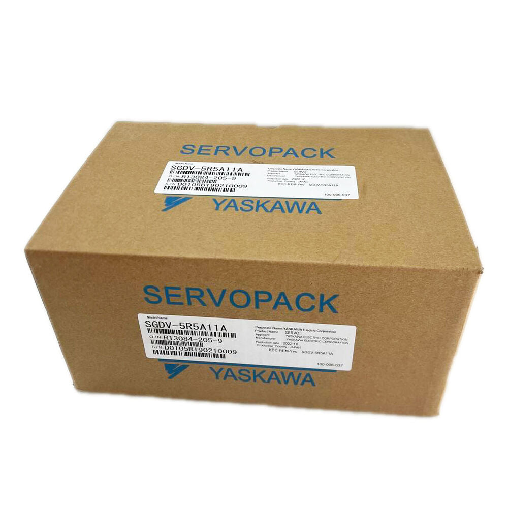 Yaskawa SGDV-5R5A11A Servo Drive box. SERVOPACK industrial automation equipment.