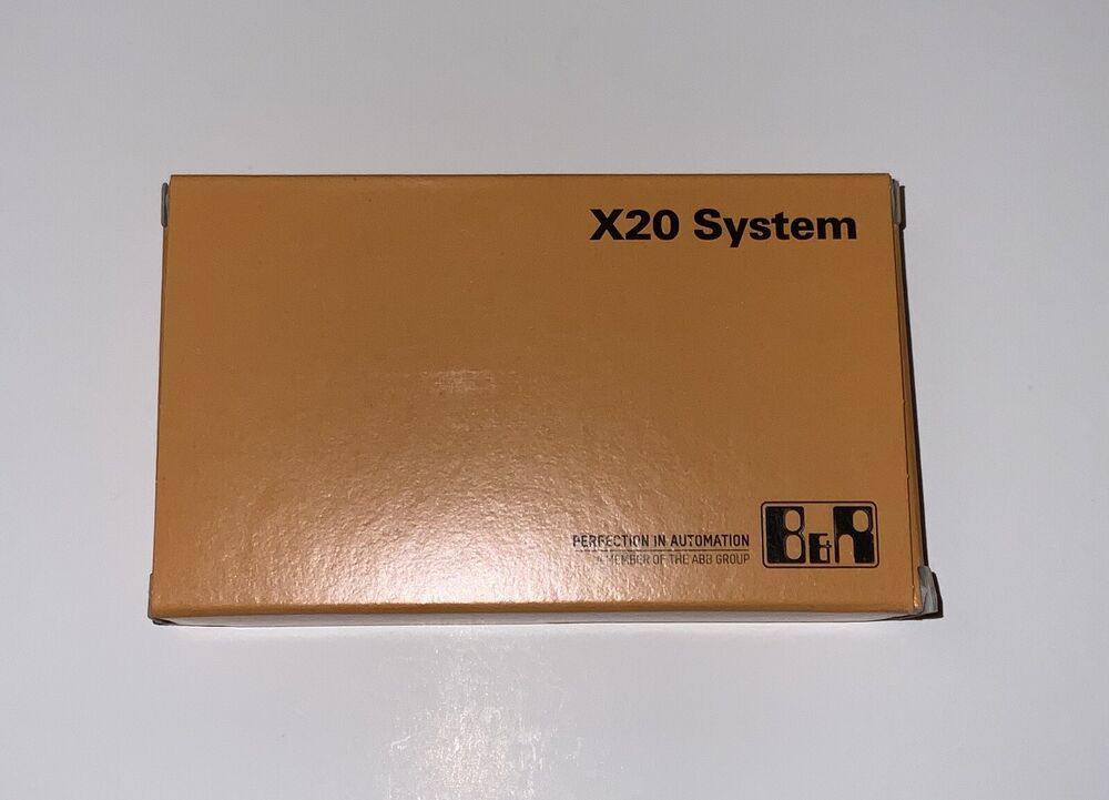B&R X20 System Output Module box, brown package for industrial automation equipment, X20 System printed.