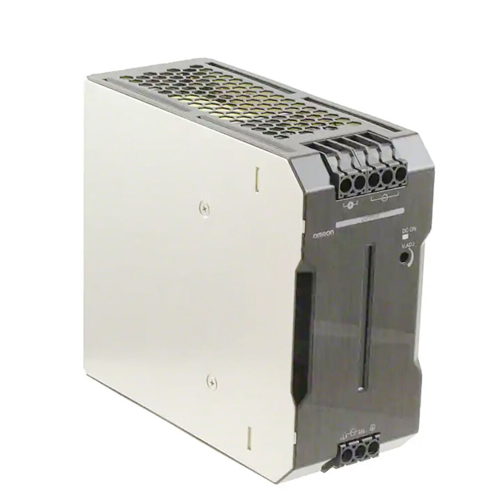 Omron S8VK-C24024 switching power supply. Industrial automation component with 100-240VAC input and 24VDC output.