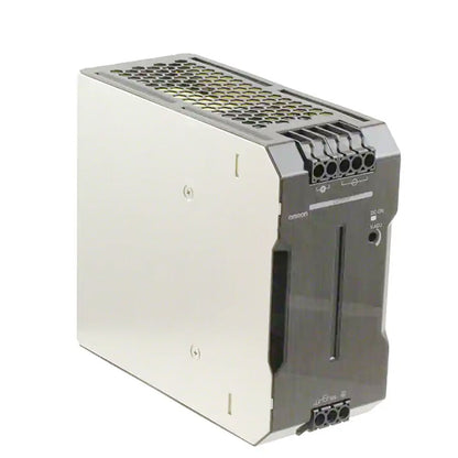 Omron S8VK-C24024 switching power supply. Industrial automation component with 100-240VAC input and 24VDC output.