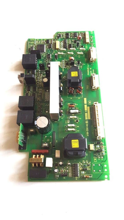FANUC A16B-2202-0421/06E Control Board. Green PCB with electronic components, Made in Japan, PLC part.