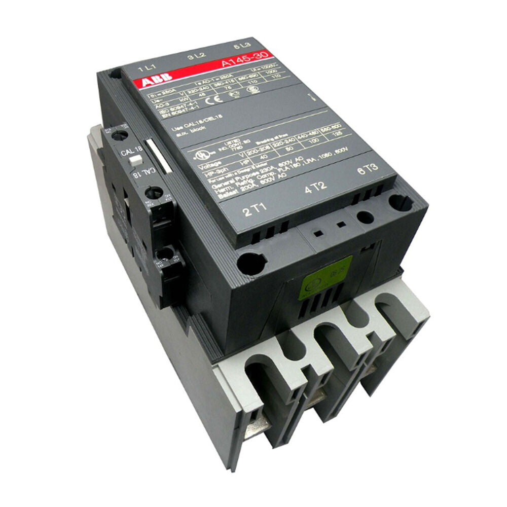 ABB A145-30 Contactor Module, industrial automation component, 24V/110V/220V options, product details.