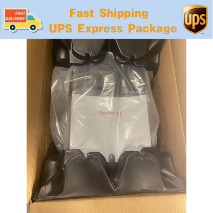 PowerFlex 70 AC Drive in shipping box with UPS Express Package label for fast delivery