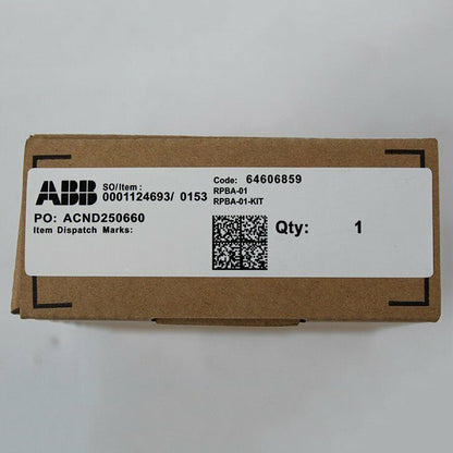 ABB RPBA-01-KIT Profibus Comm Module, product packaging with part number and quantity.